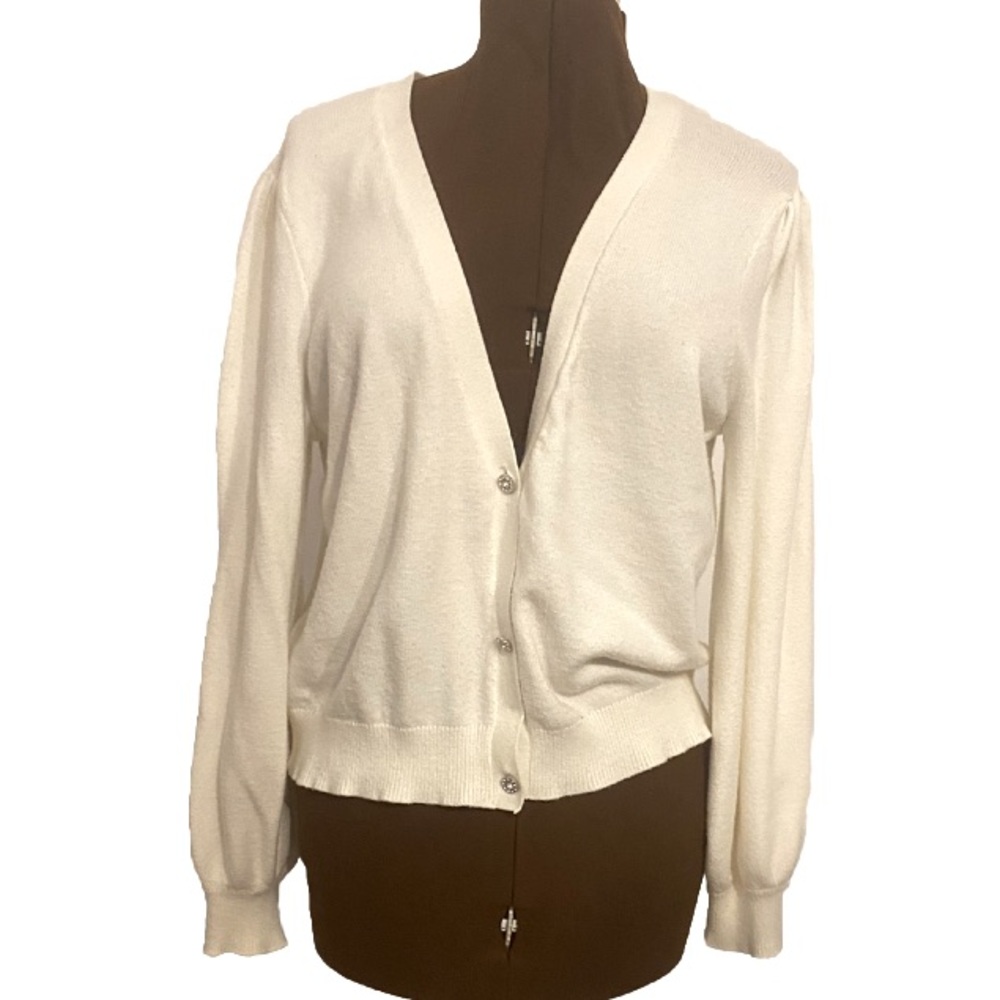 🤍JOE FRESH 🤍Cream Oversized sleeve cardigan and n XL with jewel buttons.